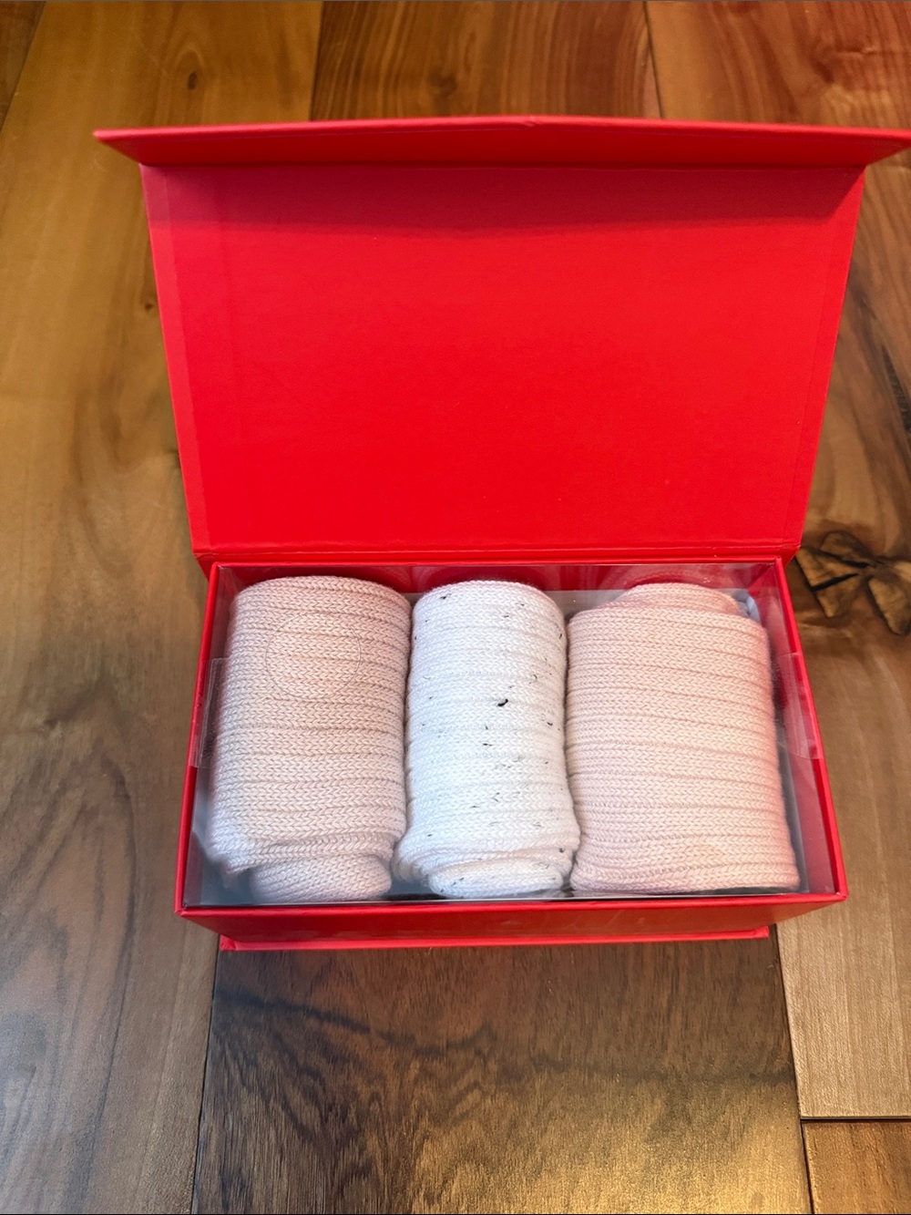 GAP Women's 3-Pack Ribbed Crew Socks - Light Pink & White Speckle